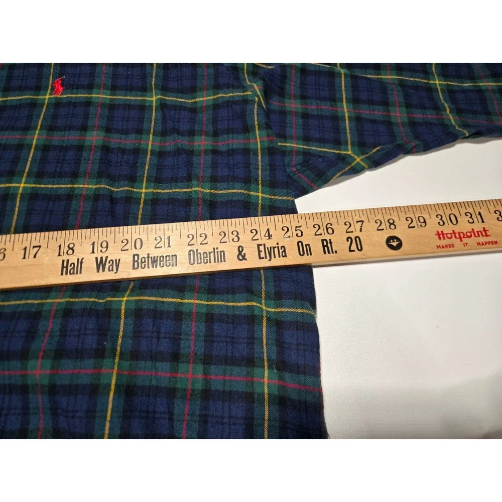 Polo Ralph Lauren Blake Men's Plaid Button Down Shirt‎ XL Green Blue Cotto